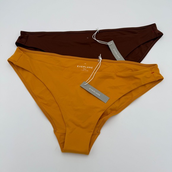 Everlane Other - Everlane ReNew Bundle Set Of 2 Bikini Suit Bottoms XXL NWT Mustard Yellow Brown‎